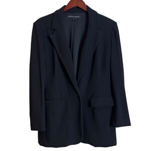 Boston Proper Single Button Black Blazer Jacket Collared Size 18 Office Work